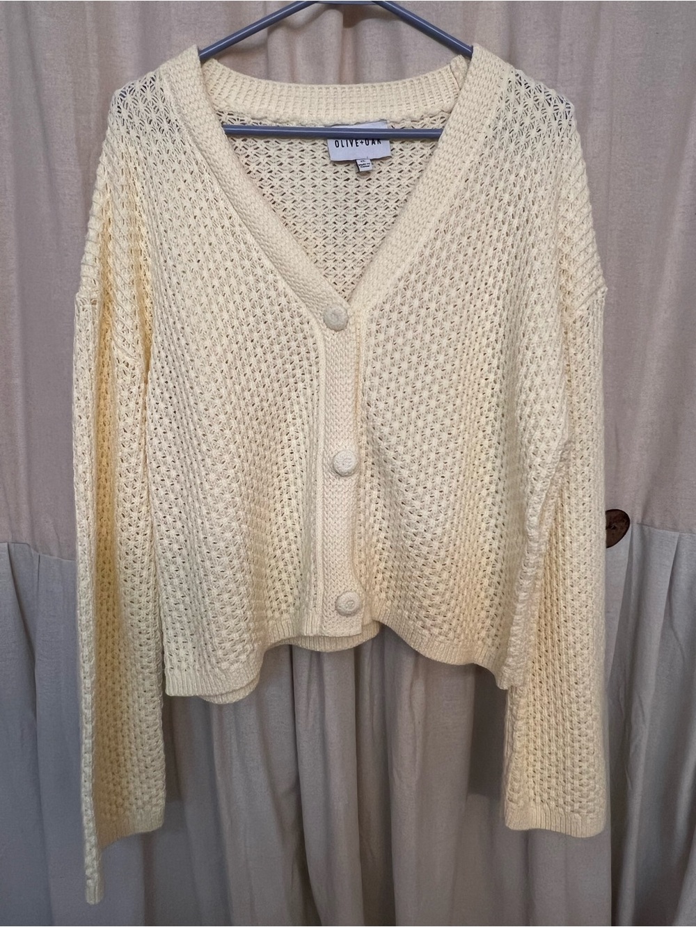Olive & Oak open knit Button down Cardigan - NWOT - Sz XL